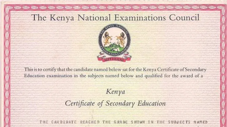 KCSE Certificate